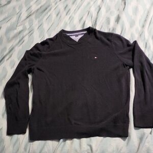 Tommy Hilfiger Men's Large Pullover Sweater Black Long‎ Sleeve